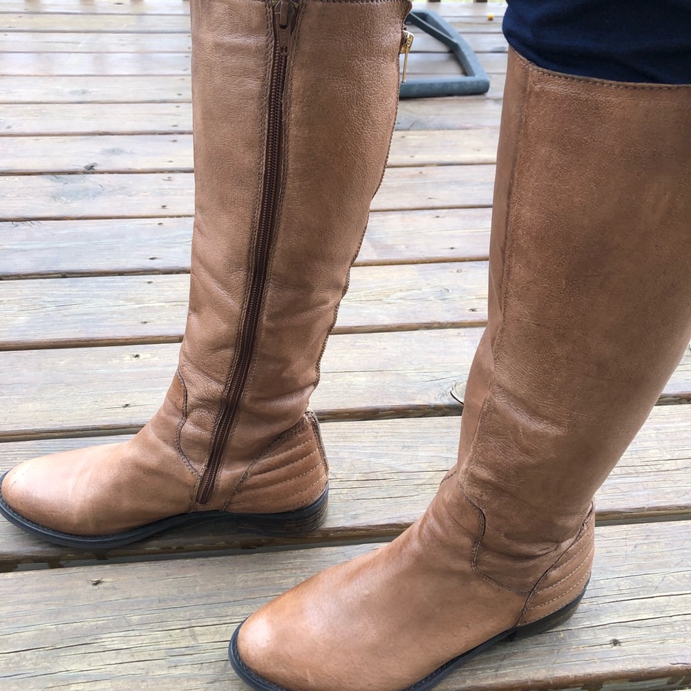 Simple Chic Cognac Leather Steve Madden Boots
